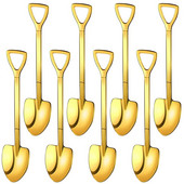 8 komada zlatnih žlica u obliku lopate od nehrđajućeg čelika, u obliku lopate, žličice za desert od kave i sladoleda za dom i zabavu