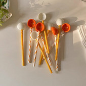 Meleg ólomüveg spirálkanál kávéskanál tejkeverő rúd nyalóka kanál dekoratív ital