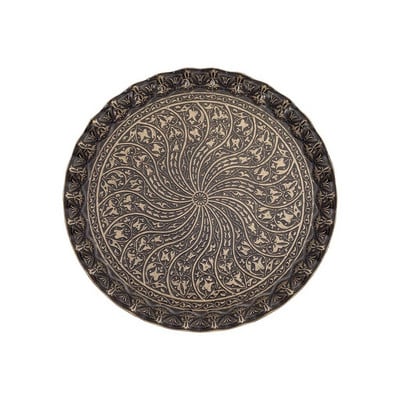 Tavă de ceai Tavă de cafea Tavă autentică realizată manual ceașcă de cafea Produse decorative pentru bucătărie cu culori antice, galben argintiu și auriu