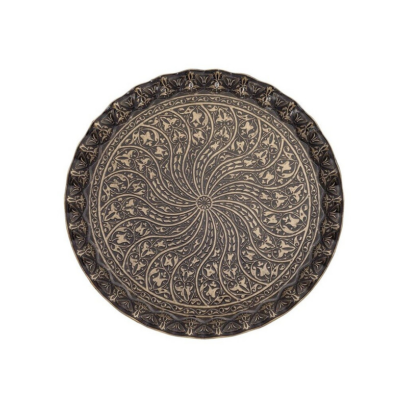 Tavă de ceai Tavă de cafea Tavă autentică realizată manual ceașcă de cafea Produse decorative pentru bucătărie cu culori antice, galben argintiu și auriu