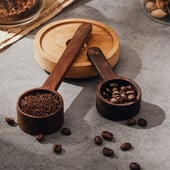 Barista kavos priedai Šaukštų kavos reikmenų rinkinys Mini Retro Spoon Cafe Natūralus medinis šaukštas Kavos pupelių miltelių matavimo šaukštas