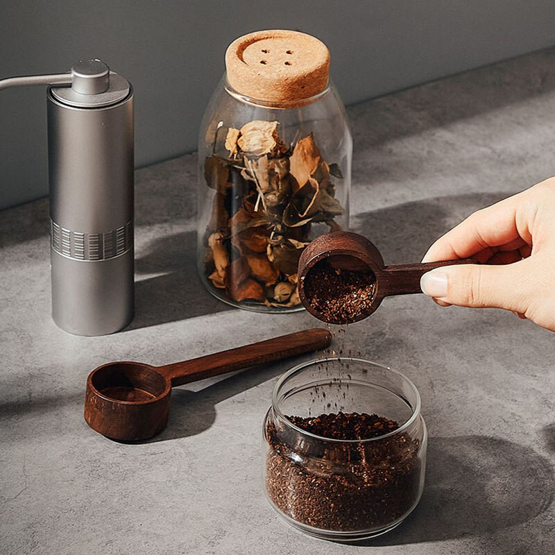 Barista kavos priedai Šaukštų kavos reikmenų rinkinys Mini Retro Spoon Cafe Natūralus medinis šaukštas Kavos pupelių miltelių matavimo šaukštas