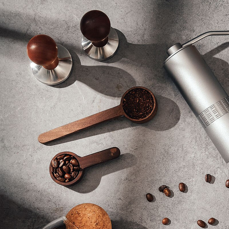 Barista kavos priedai Šaukštų kavos reikmenų rinkinys Mini Retro Spoon Cafe Natūralus medinis šaukštas Kavos pupelių miltelių matavimo šaukštas