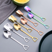 10 бр. Новост във формата на лопата, лъжички за кафе, лъжички за кафе от неръждаема стомана за сувенири за парти, детски дамски най-добри приятели, тенденции, подаръци