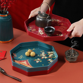 Издръжлива подноса за сервиране в китайски стил Миещ се екологичен традиционен дизайн Поднос за сервиране на чай