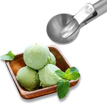 WALFOS Лъжица за сладолед, копач за сладолед от неръждаема стомана, незалепващо устройство за производство на ледени топки за плодове, инструмент за приготвяне на сладолед от диня