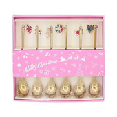 Linguriță de cafea din oțel inoxidabil 6 buc. Lingurite de copt cu lapte praf de Crăciun G2AB