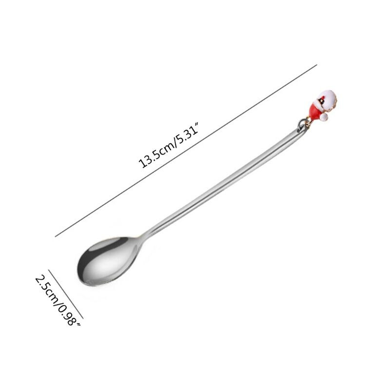 Linguriță de cafea din oțel inoxidabil 6 buc. Lingurite de copt cu lapte praf de Crăciun G2AB