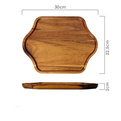 Japán bambusz fából készült nyolcszögletű teástálca tömör fa torta desszert tálaló Kung fu teáscsésze tálca Home Hotel vacsoratálak