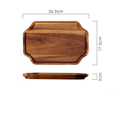 Japán bambusz fából készült nyolcszögletű teástálca tömör fa torta desszert tálaló Kung fu teáscsésze tálca Home Hotel vacsoratálak
