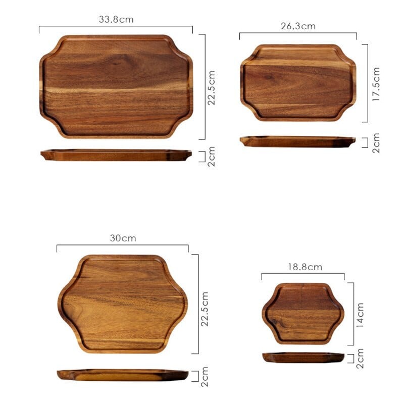 Japán bambusz fából készült nyolcszögletű teástálca tömör fa torta desszert tálaló Kung fu teáscsésze tálca Home Hotel vacsoratálak