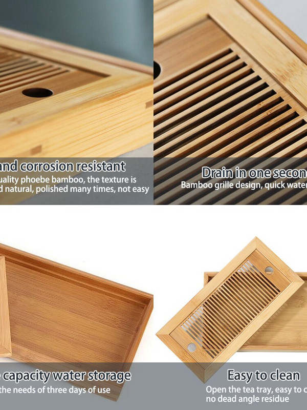Posude za čaj od bambusa Posluživanje kineskog čaja Kung Fu Posude za čaj Ekološki prihvatljive stolne posude za pohranu vode Dry Bubble Table Kinesko posuđe