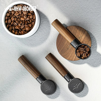 MIO odmerka na kávu, odmerka na espresso 8g z nehrdzavejúcej ocele a masívneho dreva, náradie na baristu, príslušenstvo, lyžička na latte a cappuccino