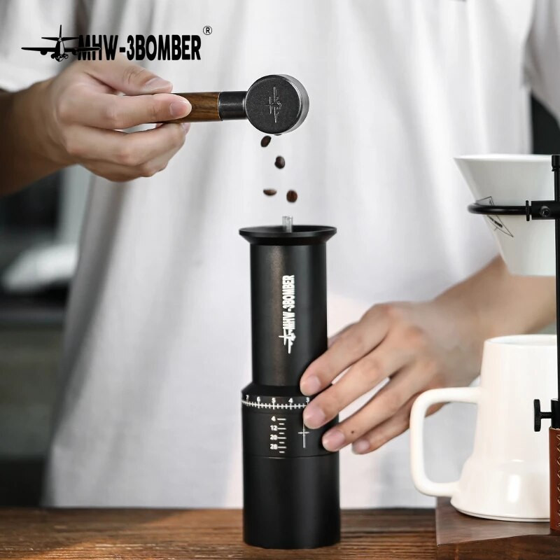 MIO odmerka na kávu, odmerka na espresso 8g z nehrdzavejúcej ocele a masívneho dreva, náradie na baristu, príslušenstvo, lyžička na latte a cappuccino