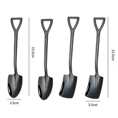 4 vnt. Kastuvas Šaukštai Nerūdijančio plieno Arbatiniai Šaukšteliai Kūrybinis Kavos šaukštelis Ledų Desertui Kaušelis Stalo reikmenų Stalo įrankių rinkinys