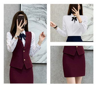 Costum de dama elegant in trei culori