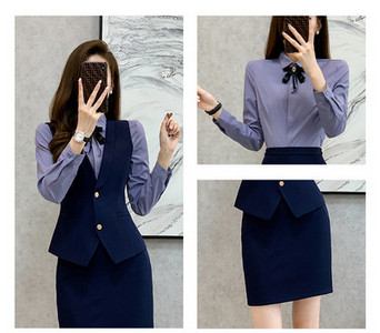 Costum de dama elegant in trei culori