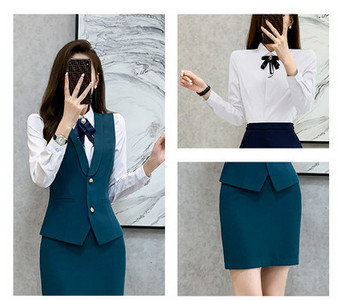 Costum de dama elegant in trei culori