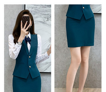 Costum de dama elegant in trei culori