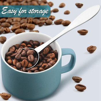 NHBR 6 τεμάχια μεζούρα καφέ από ανοξείδωτο ατσάλι Μεζούρα με μακρύ χερούλι Κουτάλι της σούπας Αναδευτικό κουτάλι για τσάι καφέ ζάχαρη 20 ml