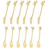 12 pachete de set de furculiță și linguri din oțel inoxidabil, înghețată, ceai, linguriță de cafea, veselă de bucătărie