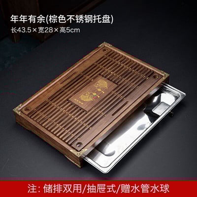 Kínai tömörfa teatálca lefolyó háztartási Kung Fu teáskészlet teástálca tároló kellékek nappali dohányzóasztal dekoráció