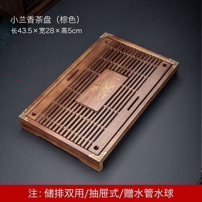 Kínai tömörfa teatálca lefolyó háztartási Kung Fu teáskészlet teástálca tároló kellékek nappali dohányzóasztal dekoráció