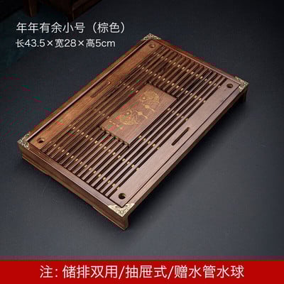 Kínai tömörfa teatálca lefolyó háztartási Kung Fu teáskészlet teástálca tároló kellékek nappali dohányzóasztal dekoráció