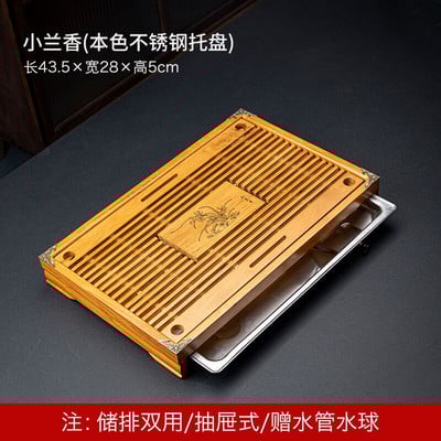 Kínai tömörfa teatálca lefolyó háztartási Kung Fu teáskészlet teástálca tároló kellékek nappali dohányzóasztal dekoráció