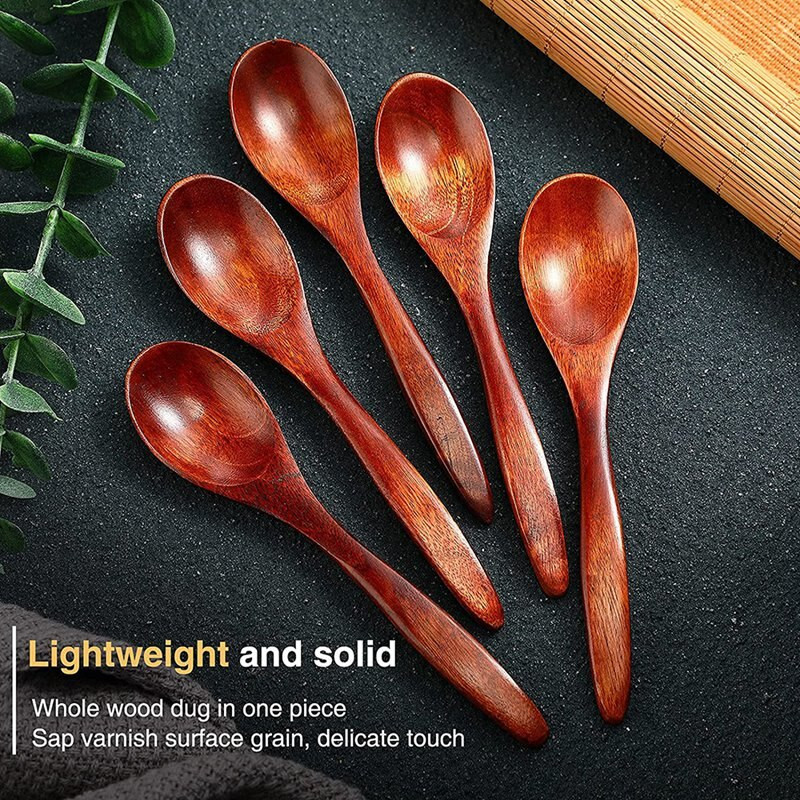 Drvene žličice od 8 komada za jelo prirodne juhe Drvene žlice za kuhanje Drvene žličice za čaj Žlice za začine za miješanje čaja s medom
