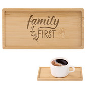 Subtire din lemn de bambus dreptunghiular Tava de desert personalizabila gravata logo/text personalizat