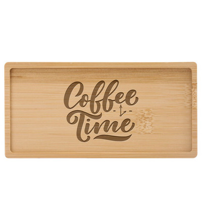 Subtire din lemn de bambus dreptunghiular Tava de desert personalizabila gravata logo/text personalizat