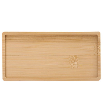 Subtire din lemn de bambus dreptunghiular Tava de desert personalizabila gravata logo/text personalizat