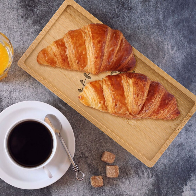 Subtire din lemn de bambus dreptunghiular Tava de desert personalizabila gravata logo/text personalizat