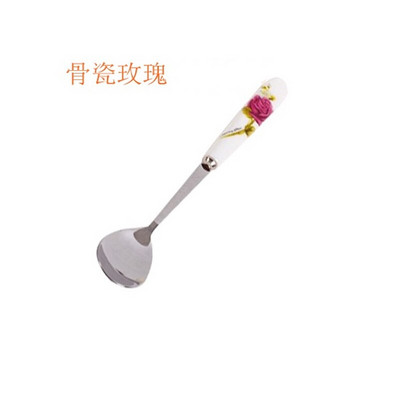 5Pcs/Set Keramička drška od nehrđajućeg čelika Žličica za čaj Kreativna žličica za kavu Žličica za med i sladoled Mala žličica za čaj 15 cm