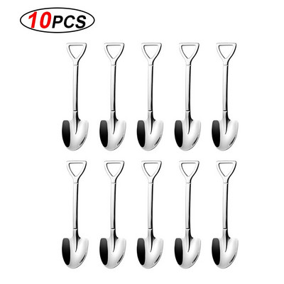 10Pcs/Lot Set žličica za kavu od nehrđajućeg čelika Kreativno posuđe Lopata Lopata za sladoled Lopata za desert Žličica Rođendanski dar