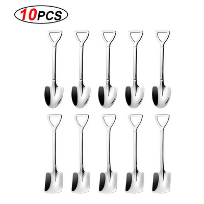 10Pcs/Lot Set žličica za kavu od nehrđajućeg čelika Kreativno posuđe Lopata Lopata za sladoled Lopata za desert Žličica Rođendanski dar