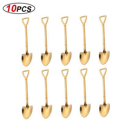10Pcs/Lot Set žličica za kavu od nehrđajućeg čelika Kreativno posuđe Lopata Lopata za sladoled Lopata za desert Žličica Rođendanski dar