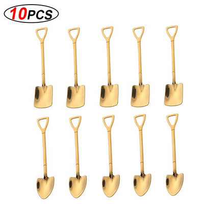 10Pcs/Lot Set žličica za kavu od nehrđajućeg čelika Kreativno posuđe Lopata Lopata za sladoled Lopata za desert Žličica Rođendanski dar