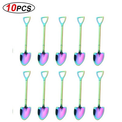 10Pcs/Lot Set žličica za kavu od nehrđajućeg čelika Kreativno posuđe Lopata Lopata za sladoled Lopata za desert Žličica Rođendanski dar
