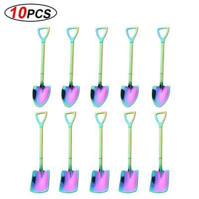 10Pcs/Lot Set žličica za kavu od nehrđajućeg čelika Kreativno posuđe Lopata Lopata za sladoled Lopata za desert Žličica Rođendanski dar
