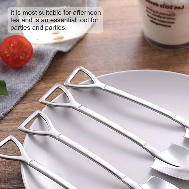 10 vnt. / partijoje nerūdijančio plieno kavos šaukštų rinkinys Kūrybinis stalo reikmenų kastuvas ledams desertui semtuvas šaukštas gimtadienio dovana