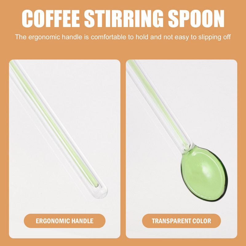 Lyžička Sklenené lyžičky Miešanie Čaj Káva Servírovanie Miešanie Espresso Tyčinky Miešadlá Dezert Miešadlo na koktaily Dlhý cukor Krištáľ