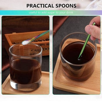 Κουτάλια καφέ Cocktail Tea Stir Sticks Κουτάλια Espresso Αναδευτήρα Ροφημάτων Κουτάλια με κοντή λαβή για το γραφείο στο σπίτι