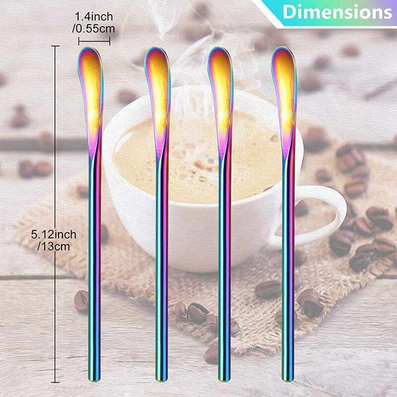 Лъжици за кафе Коктейл Пръчици за разбъркване на чай Лъжици Бъркалка за напитки Еспресо Лъжици с къса дръжка за домашен офис