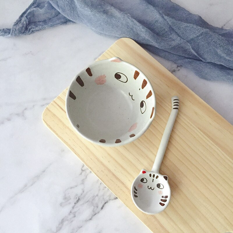 4 kom. Kreativni mačkasti oblik Čaj Kava Keramička žlica Šećer Sladoled Žlica za miješanje Žličice za miješanje Posuđe