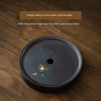 Keramička ladica za čaj Mali dvoslojni spremnik vode Vrsta ladice za suhi izliveni čaj Japanski okrugli stol za čaj Tanjurić stolna ladica
