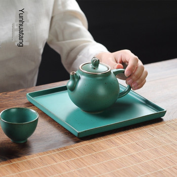Dry-Bulb Tray Jingdezhen Ceramic Kung Fu Tea Bearing Hu Dian Coasters Dian Xin Pan Китайска маса за чай Подноси Кухня