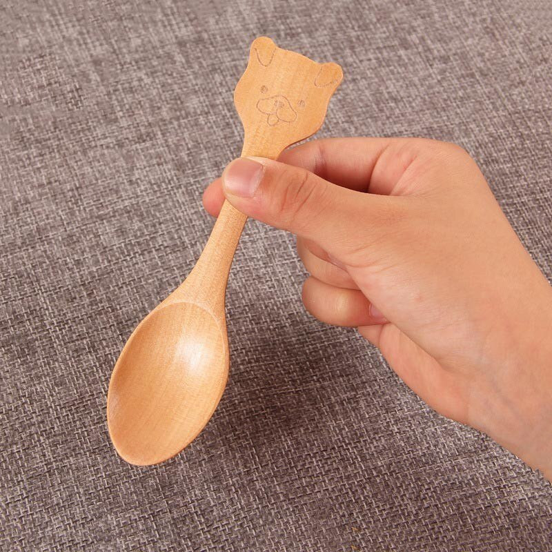 4 komada Mačka Životinja Drvo Kuhinjski pribor za kuhanje Alat Žlica za juhu Čajna žlica Pribor za jelo DIY Kuhanje Drvena žlica za jelo