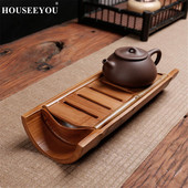 Rankų darbo natūralaus bambuko arbatos padėklas Kinietiškas Kung Fu arbatos rinkinys Priedai Pagrindinis Paprastas Mini stačiakampis bambuko serviravimo padėklas